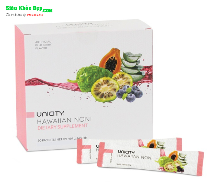 Hawaiian Noni Unicity tăng cường hệ miễn dịch (Hộp 30 gói)